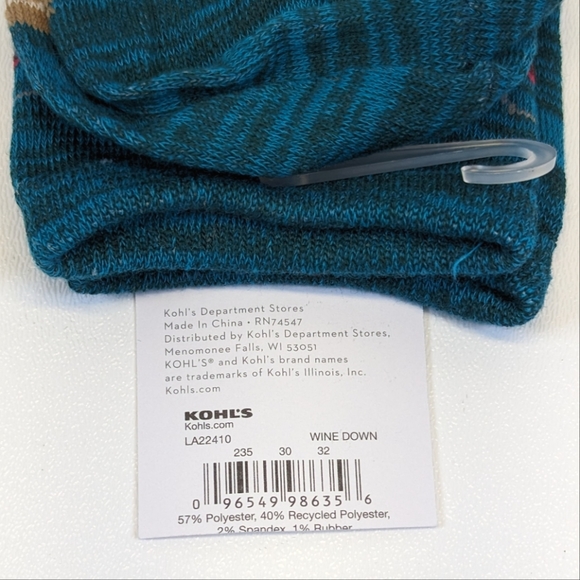 Kohl's "Time to Wine Down" Novelty Wine Sloth Crew Fun Socks - Picture 4 of 4